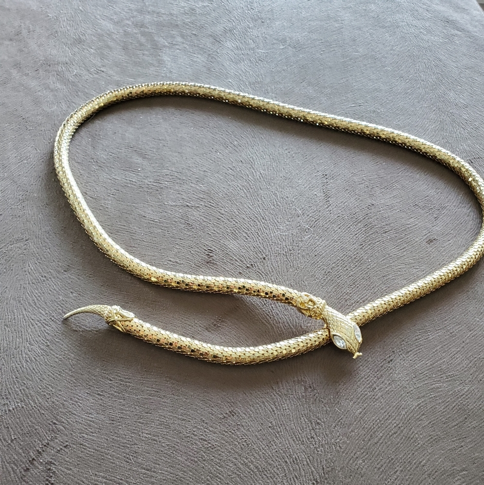 Vintage gold snake belt